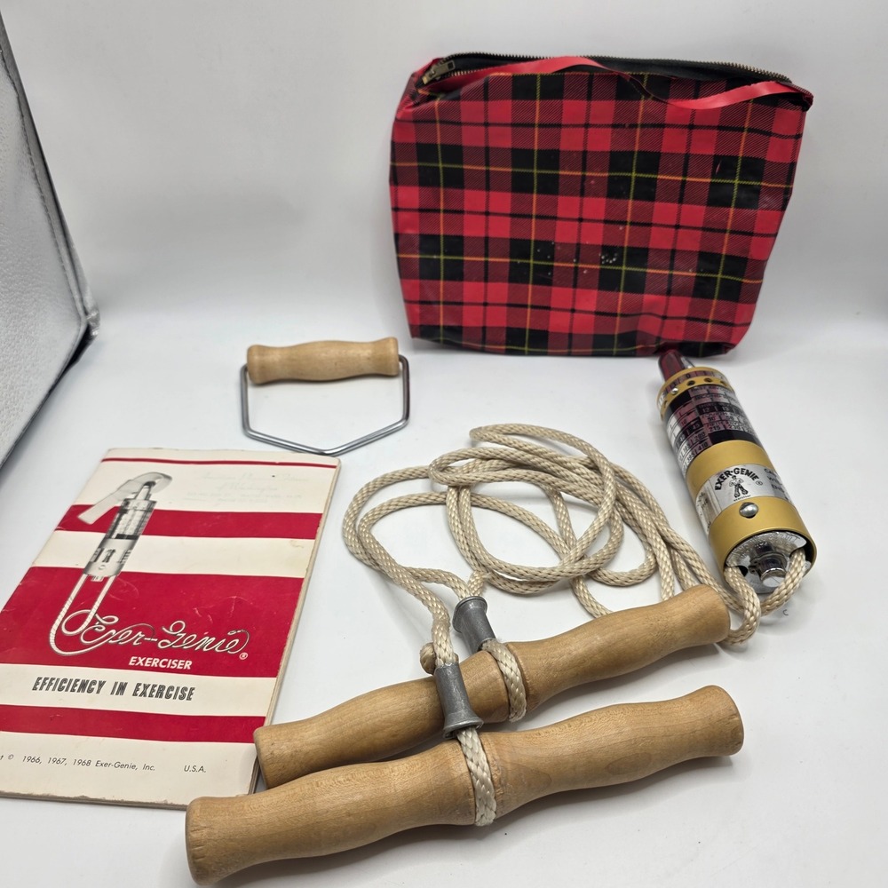 Vintage Exer-Genie Resistance Exerciser Complete Set 1960s Portable Gym Complete